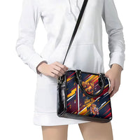Spain Football Road To Championship Shoulder Handbag Bull Mascot Flying Soccer Ball - Dynamic Speed Stripes