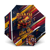 Spain Football Road To Championship Umbrella Bull Mascot Flying Soccer Ball - Dynamic Speed Stripes