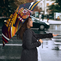 Spain Football Road To Championship Umbrella Bull Mascot Flying Soccer Ball - Dynamic Speed Stripes