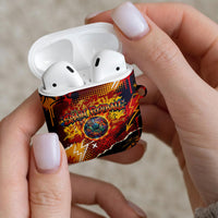 Spain Football Rule The Pitch AirPods Case Urban Graffiti Soccer Player Flaming Ball