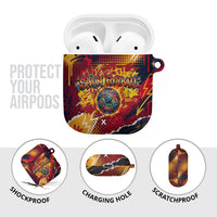 Spain Football Rule The Pitch AirPods Case Urban Graffiti Soccer Player Flaming Ball