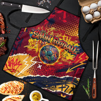 Spain Football Rule The Pitch Apron Urban Graffiti Soccer Player Flaming Ball