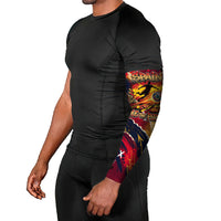 Spain Football Rule The Pitch Arm Sleeves Urban Graffiti Soccer Player Flaming Ball