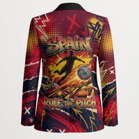 Spain Football Rule The Pitch Blazer Urban Graffiti Soccer Player Flaming Ball