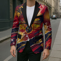 Spain Football Rule The Pitch Blazer Urban Graffiti Soccer Player Flaming Ball