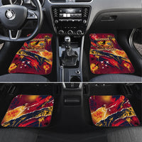 Spain Football Rule The Pitch Car Mats Urban Graffiti Soccer Player Flaming Ball