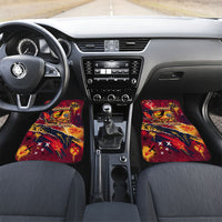 Spain Football Rule The Pitch Car Mats Urban Graffiti Soccer Player Flaming Ball