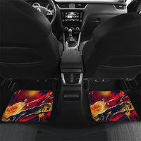 Spain Football Rule The Pitch Car Mats Urban Graffiti Soccer Player Flaming Ball