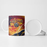 Spain Football Rule The Pitch Ceramic Mug Urban Graffiti Soccer Player Flaming Ball