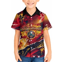 Spain Football Rule The Pitch Hawaiian Shirt Urban Graffiti Soccer Player Flaming Ball