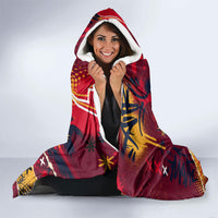 Spain Football Rule The Pitch Hooded Blanket Urban Graffiti Soccer Player Flaming Ball