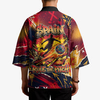 Spain Football Rule The Pitch Kimono Urban Graffiti Soccer Player Flaming Ball