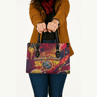 Spain Football Rule The Pitch Leather Bag Urban Graffiti Soccer Player Flaming Ball