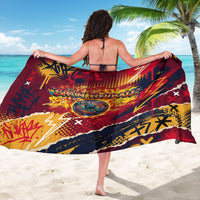 Spain Football Rule The Pitch Sarong Urban Graffiti Soccer Player Flaming Ball