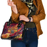 Spain Football Rule The Pitch Shoulder Handbag Urban Graffiti Soccer Player Flaming Ball