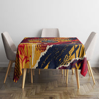 Spain Football Rule The Pitch Tablecloth Urban Graffiti Soccer Player Flaming Ball