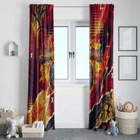 Spain Football Rule The Pitch Window Curtain Urban Graffiti Soccer Player Flaming Ball