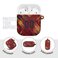 Personalized Spain Football AirPods Case Spanish Shield Bull Mascot