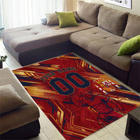 Personalized Spain Football Area Rug Spanish Shield Bull Mascot