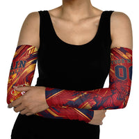 Personalized Spain Football Arm Sleeves Spanish Shield Bull Mascot