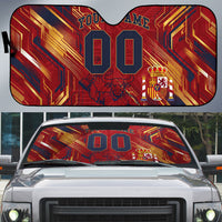 Personalized Spain Football Auto Sun Shade Spanish Shield Bull Mascot