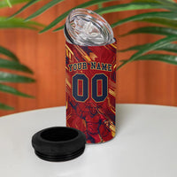 Personalized Spain Football 4 in 1 Can Cooler Tumbler Spanish Shield Bull Mascot