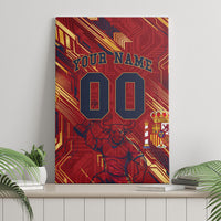 Personalized Spain Football Canvas Wall Art Spanish Shield Bull Mascot