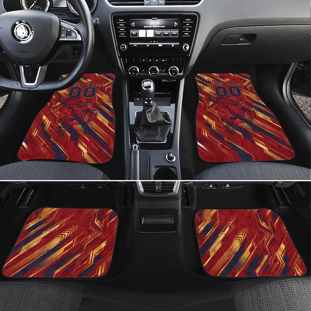 Personalized Spain Football Car Mats Spanish Shield Bull Mascot
