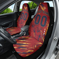 Personalized Spain Football Car Seat Cover Spanish Shield Bull Mascot