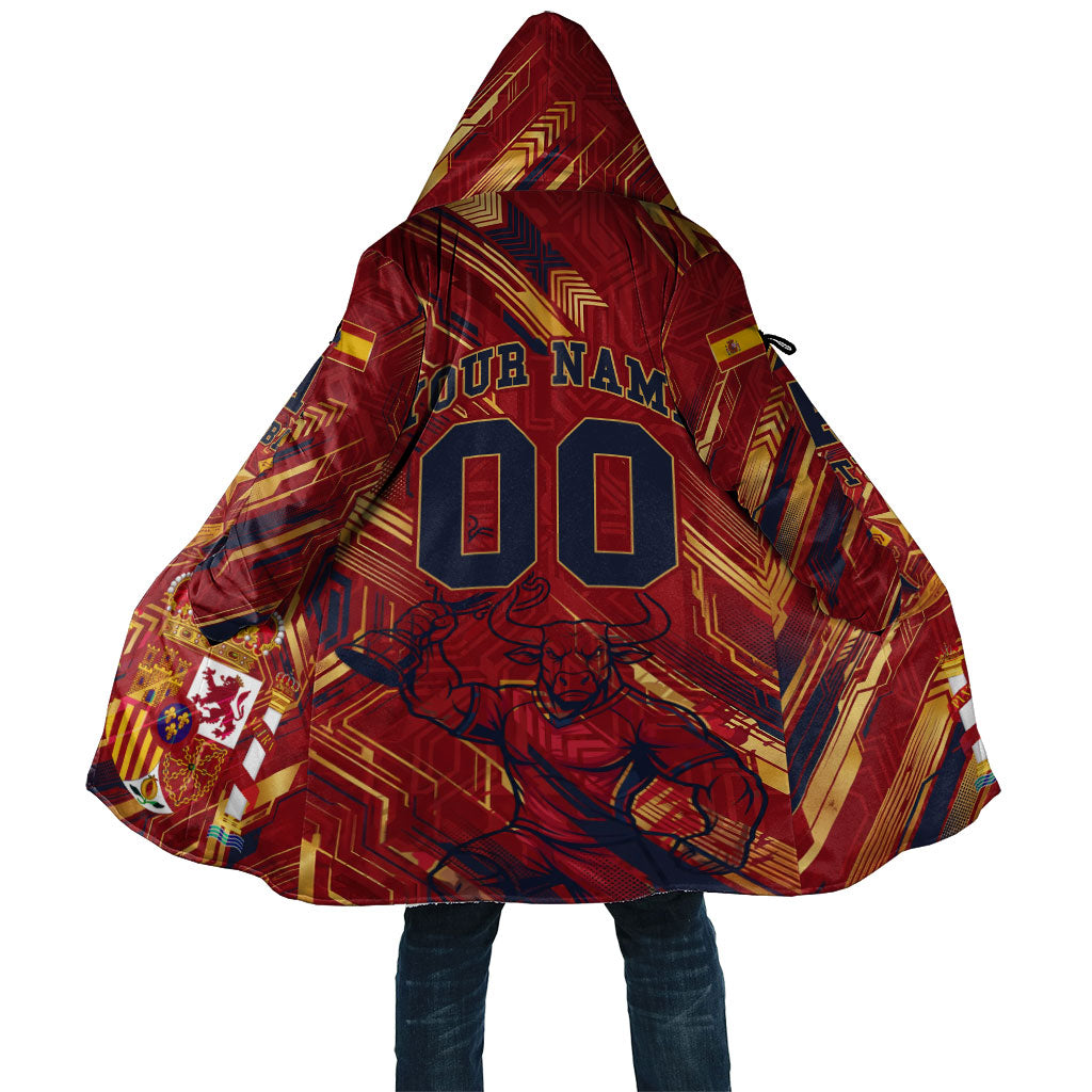 Personalized Spain Football Cloak Spanish Shield Bull Mascot