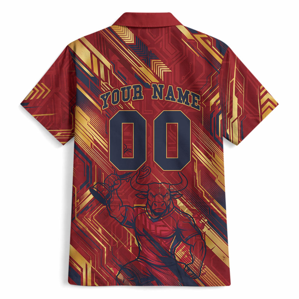 Personalized Spain Football Hawaiian Shirt Spanish Shield Bull Mascot