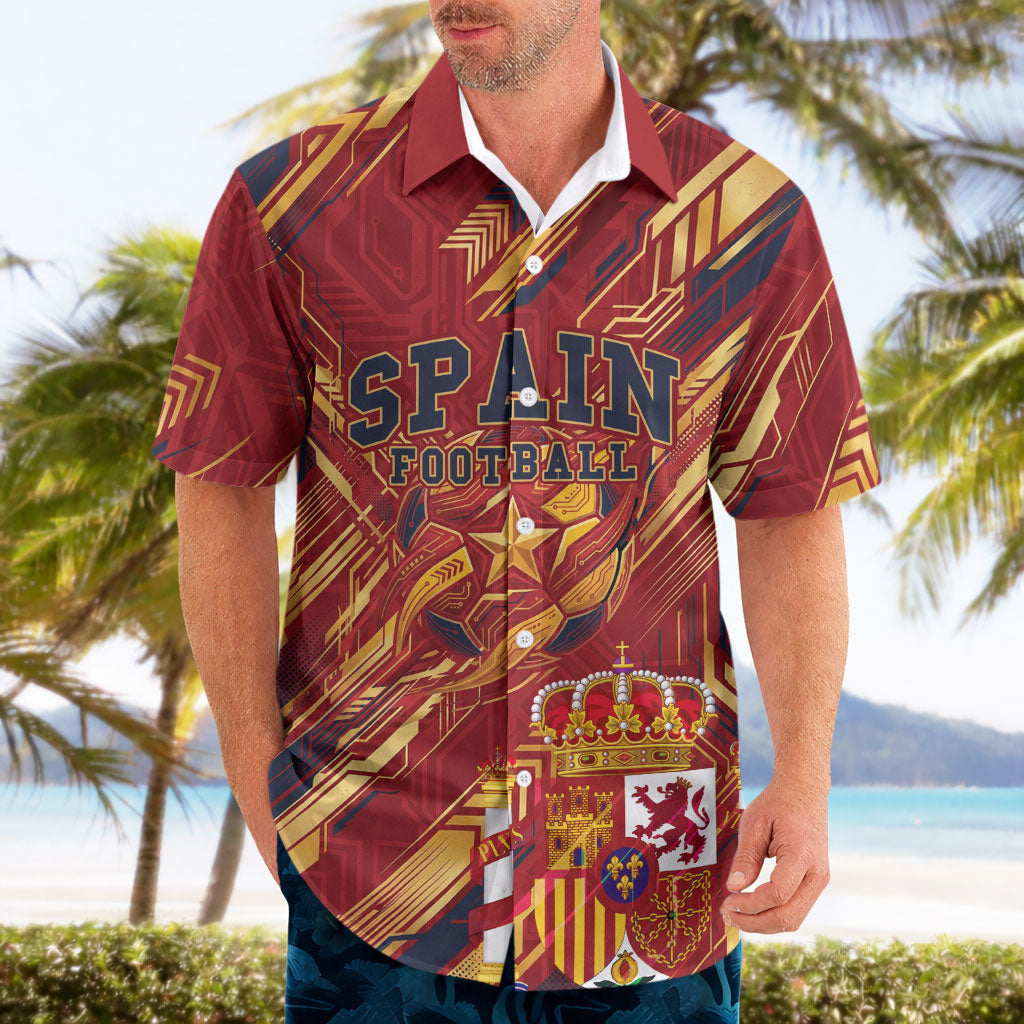 Personalized Spain Football Hawaiian Shirt Spanish Shield Bull Mascot
