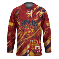 Personalized Spain Football Hockey Jersey Spanish Shield Bull Mascot