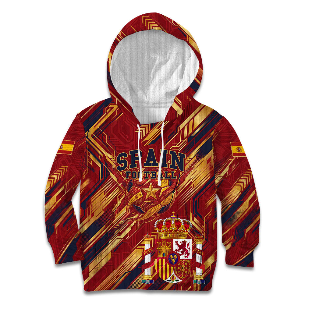 Personalized Spain Football Kid Hoodie Spanish Shield Bull Mascot