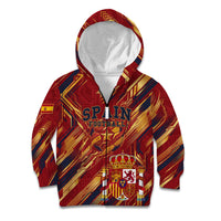Personalized Spain Football Kid Hoodie Spanish Shield Bull Mascot