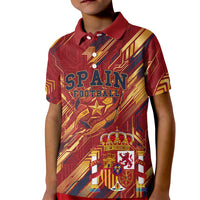 Personalized Spain Football Kid Polo Shirt Spanish Shield Bull Mascot