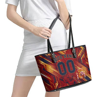 Personalized Spain Football Leather Tote Bag Spanish Shield Bull Mascot