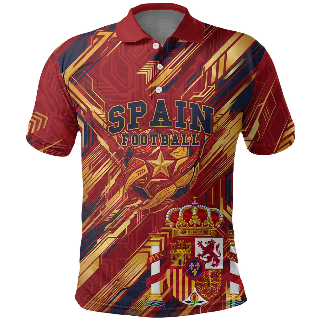 Personalized Spain Football Polo Shirt Spanish Shield Bull Mascot