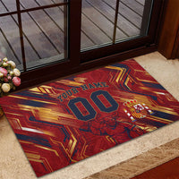 Personalized Spain Football Rubber Doormat Spanish Shield Bull Mascot