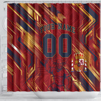 Personalized Spain Football Shower Curtain Spanish Shield Bull Mascot