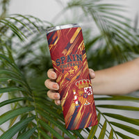 Personalized Spain Football Skinny Tumbler Spanish Shield Bull Mascot