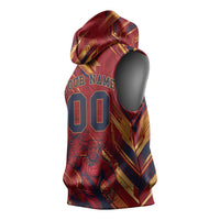 Personalized Spain Football Sleeveless Hoodie Spanish Shield Bull Mascot