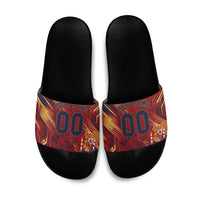 Personalized Spain Football Slide Sandals Spanish Shield Bull Mascot