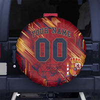 Personalized Spain Football Spare Tire Cover Spanish Shield Bull Mascot