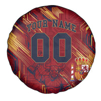 Personalized Spain Football Spare Tire Cover Spanish Shield Bull Mascot