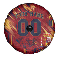 Personalized Spain Football Spare Tire Cover Spanish Shield Bull Mascot