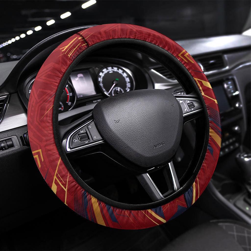 Spain Football Steering Wheel Cover Spanish Shield Bull Mascot