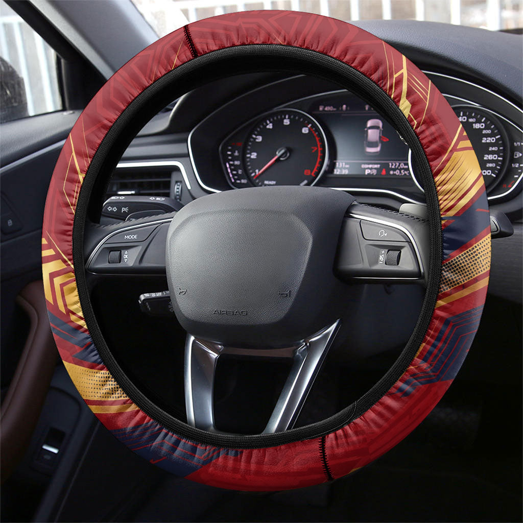 Spain Football Steering Wheel Cover Spanish Shield Bull Mascot