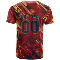 Personalized Spain Football T Shirt Spanish Shield Bull Mascot