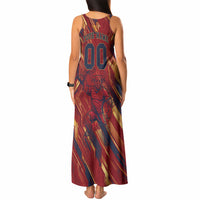 Personalized Spain Football Tank Maxi Dress Spanish Shield Bull Mascot